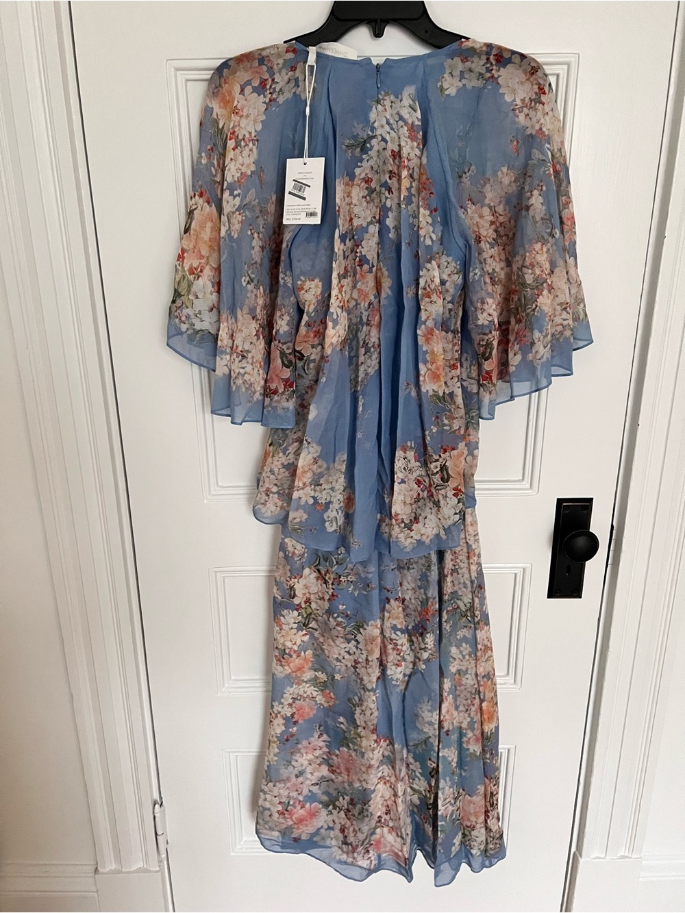 Zimmermann Teal Blue Botanical Floral Tiered Maxi Dress - Picture 6 of 8